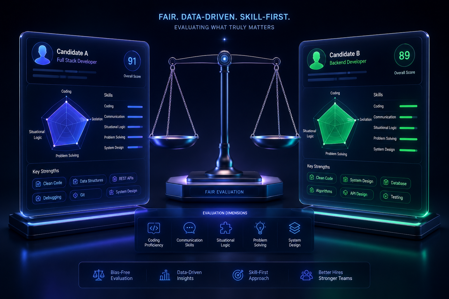 Data representation showing fair evaluation metrics